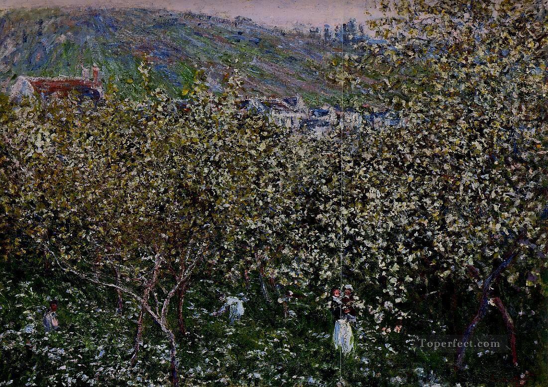 Vetheuil Flowering Plum Trees Claude Monet Oil Paintings